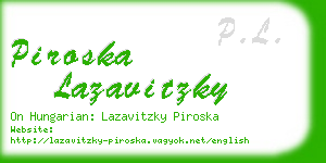 piroska lazavitzky business card